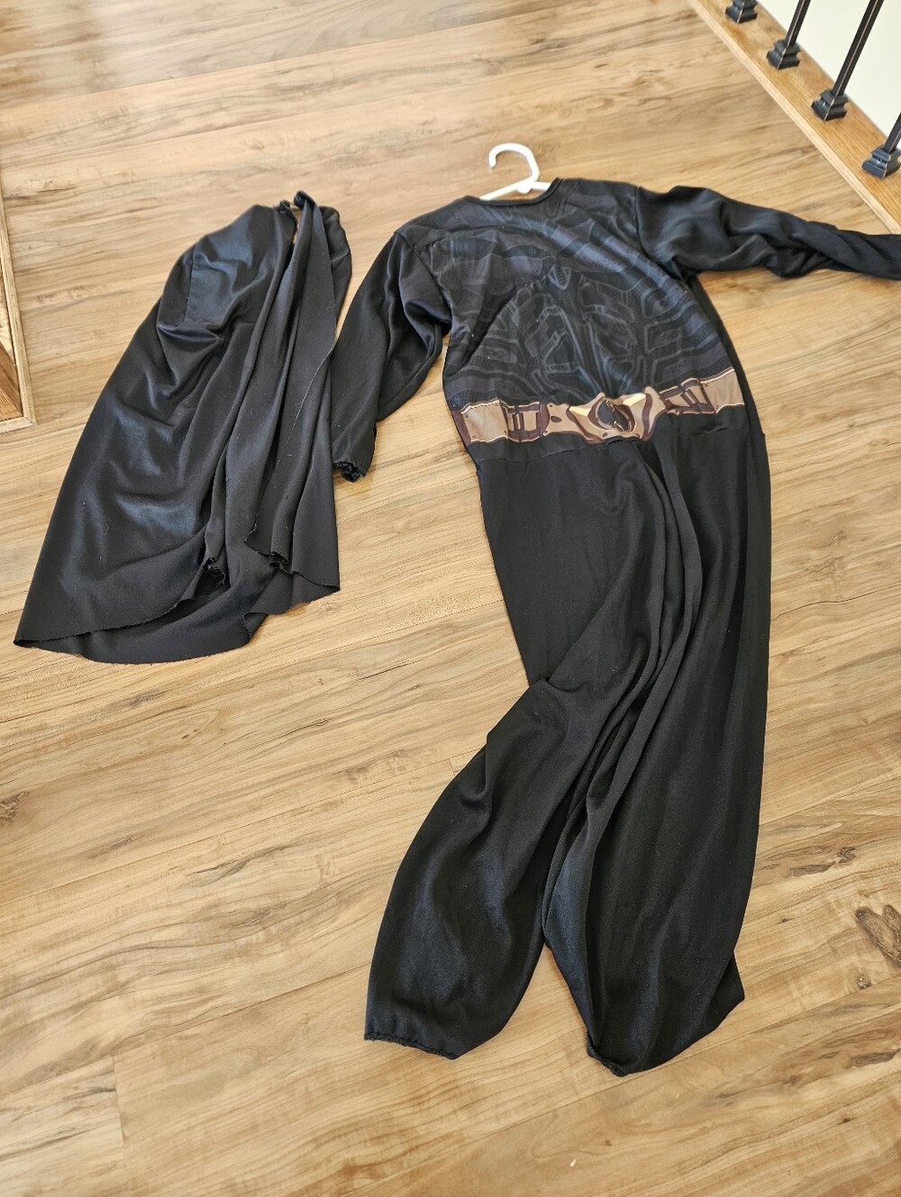 Black Batman Kids Jumpsuit with Cape -Costume Medium